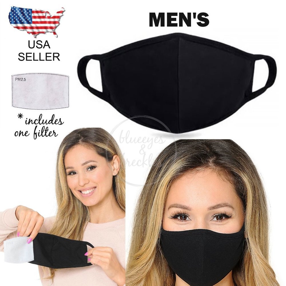 Men's Face Mask - 2-Ply w/PM2.5 Filter Pocket